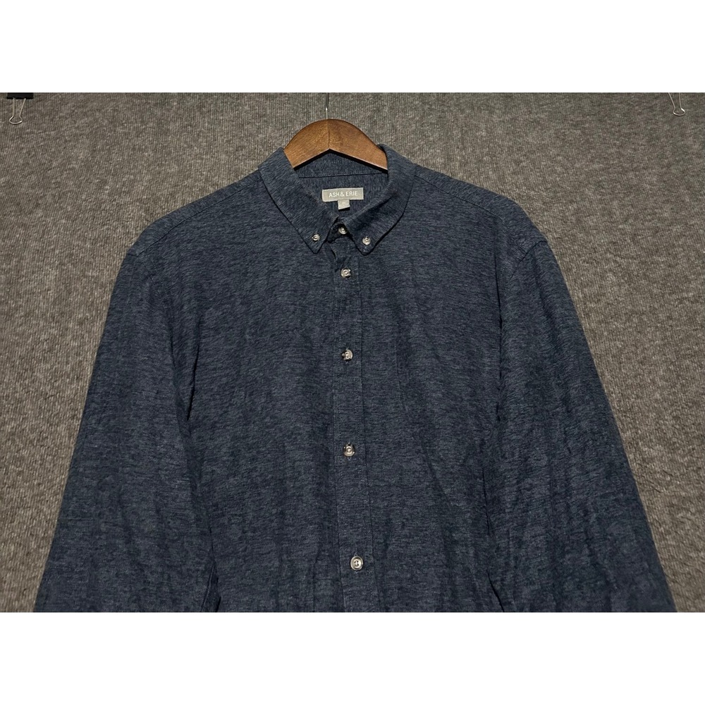 Ash and erie button down shirt long sleeve size XL blue cotton rayon blend